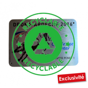 Plaque metal aluminium brosse concours hippique developpement durable recycle recyclable ecologique